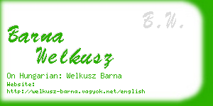 barna welkusz business card